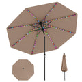 10 Feet Solar Patio Umbrella with 96 Multi-Colored Flowing LED Lights and Tilt Adjustment